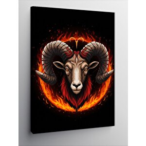 Kanvas Tablo Ateşin İçindeki Koç 100x140 cm