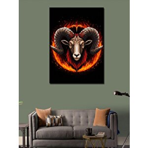 Kanvas Tablo Ateşin İçindeki Koç 100x140 cm