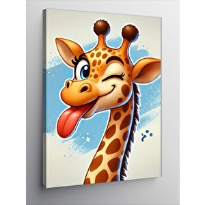 Kanvas Tablo Gülümseyen Sevimli Zürafa 70x100 cm