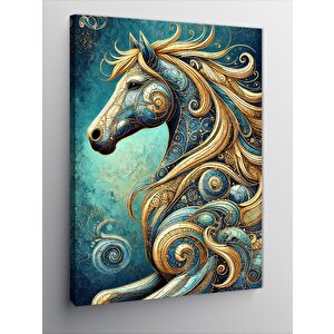 Kanvas Tablo Renkli At Deseni 100x140 cm