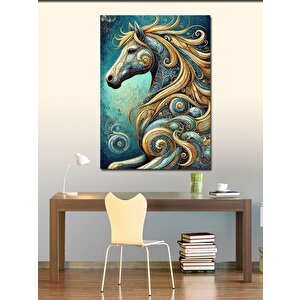 Kanvas Tablo Renkli At Deseni 100x140 cm