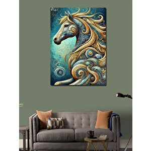 Kanvas Tablo Renkli At Deseni 100x140 cm