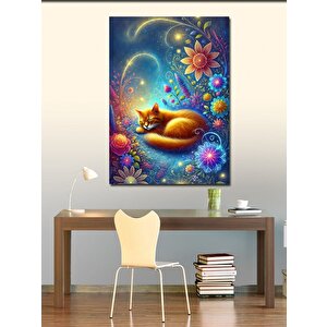Kanvas Tablo Renkli Kedi Rüyası 50x70 cm