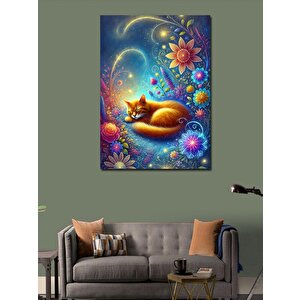 Kanvas Tablo Renkli Kedi Rüyası 50x70 cm