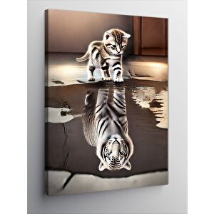 Kanvas Tablo Yavru Kedi Ve Yansıma 70x100 cm