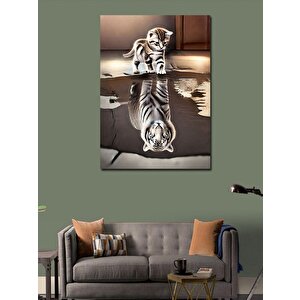 Kanvas Tablo Yavru Kedi Ve Yansıma 70x100 cm