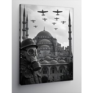 Kanvas Tablo Savaş Uçakları Ve Camii 50x70 cm