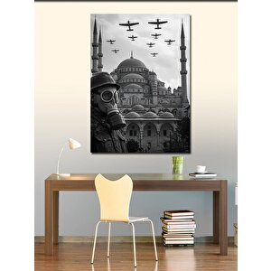 Kanvas Tablo Savaş Uçakları Ve Camii 50x70 cm