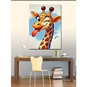 Kanvas Tablo Gülümseyen Sevimli Zürafa 50x70 cm