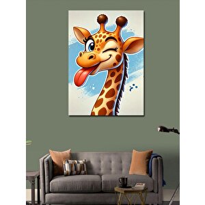 Kanvas Tablo Gülümseyen Sevimli Zürafa 50x70 cm