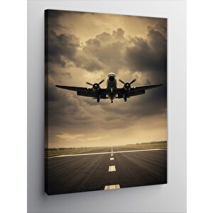 Kanvas Tablo Pistteki Uçak Manzarası 70x100 cm