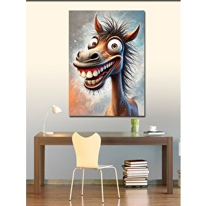 Kanvas Tablo Komik Yüzlü At Portresi 50x70 cm