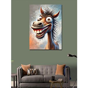 Kanvas Tablo Komik Yüzlü At Portresi 50x70 cm