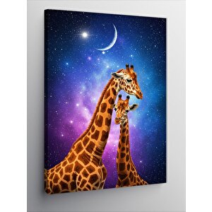 Kanvas Tablo Zürafalar Ve Yıldızlar 70x100 cm