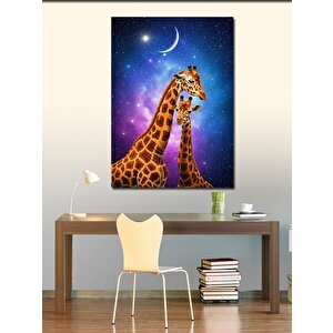 Kanvas Tablo Zürafalar Ve Yıldızlar 70x100 cm