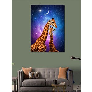 Kanvas Tablo Zürafalar Ve Yıldızlar 70x100 cm