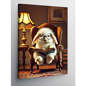 Kanvas Tablo Koltuğunda Oturan Şaşkın Kedi 100x140 cm