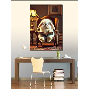 Kanvas Tablo Koltuğunda Oturan Şaşkın Kedi 100x140 cm