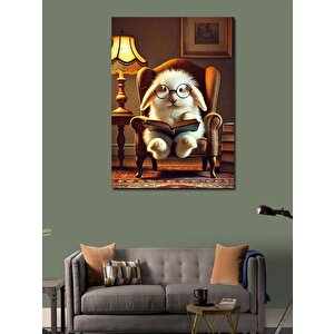 Kanvas Tablo Koltuğunda Oturan Şaşkın Kedi 50x70 cm