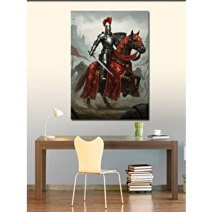 Kanvas Tablo Zırhlı Şövalye Ve At 50x70 cm