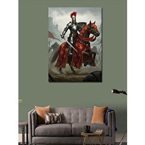 Kanvas Tablo Zırhlı Şövalye Ve At 50x70 cm