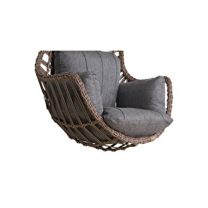 METATEK Yoga Tek Kişilik  Rattan Salıncak Kahverengi