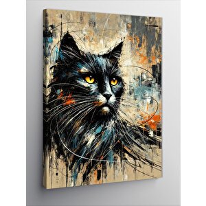 Kanvas Tablo Siyah Kedi Portresi 50x70 cm
