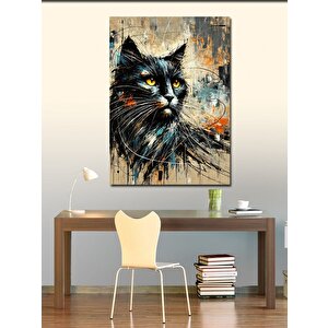 Kanvas Tablo Siyah Kedi Portresi 50x70 cm