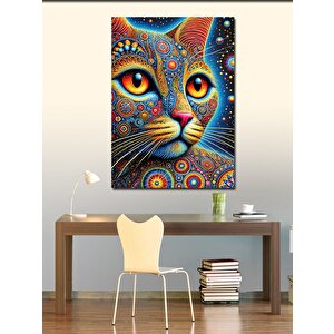 Kanvas Tablo Renkli Kedi Gözleri 50x70 cm