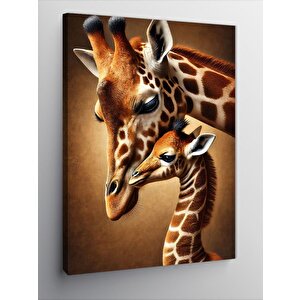 Kanvas Tablo Zürafa Çifti Ve Doğanın Zerafeti 50x70 cm