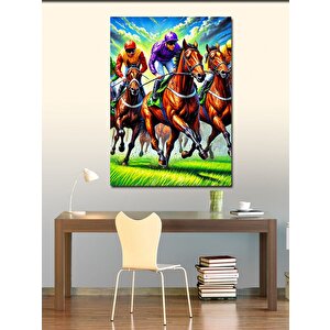 Kanvas Tablo At Yarışı Sanatı 100x140 cm