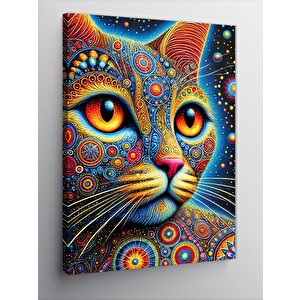 Kanvas Tablo Renkli Kedi Gözleri 100x140 cm