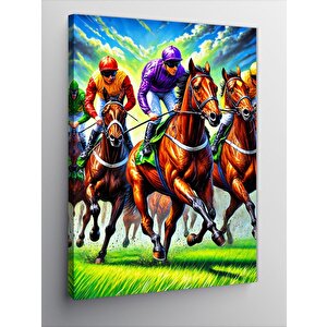 Kanvas Tablo At Yarışı Sanatı 50x70 cm