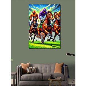 Kanvas Tablo At Yarışı Sanatı 50x70 cm