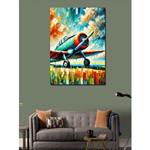 Kanvas Tablo Renkli Uçak Çizimi 100x140 cm