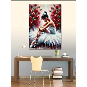 Kanvas Tablo Balerin Ve Çiçekler 70x100 cm