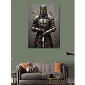 Kanvas Tablo Ortaçağ Şövalyesi Ve Kalkan 70x100 cm