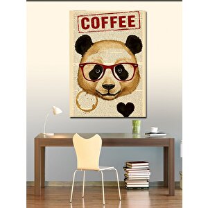 Kanvas Tablo Kahve Seven Panda 100x140 cm