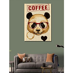 Kanvas Tablo Kahve Seven Panda 100x140 cm