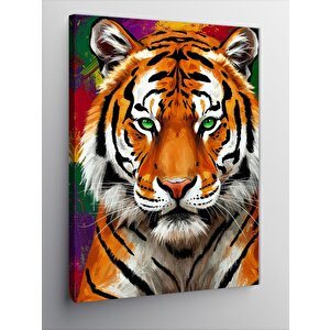 Kanvas Tablo Gerçekçi Kaplan Portresi 50x70 cm