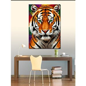 Kanvas Tablo Gerçekçi Kaplan Portresi 50x70 cm