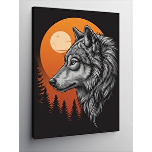 Kanvas Tablo Kurt Silüeti Ve Güneş 50x70 cm