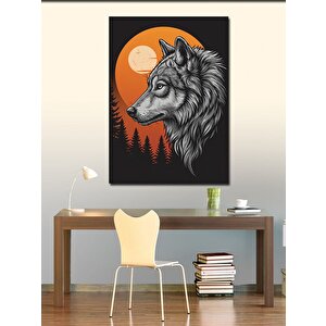 Kanvas Tablo Kurt Silüeti Ve Güneş 50x70 cm