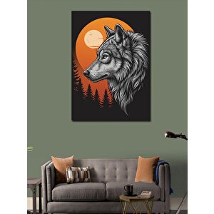 Kanvas Tablo Kurt Silüeti Ve Güneş 50x70 cm