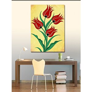 Kanvas Tablo Kırmızı Laleler Ve Minimalist Sanat 100x140 cm