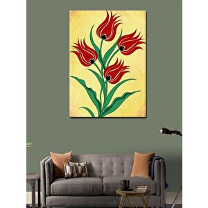 Kanvas Tablo Kırmızı Laleler Ve Minimalist Sanat 100x140 cm