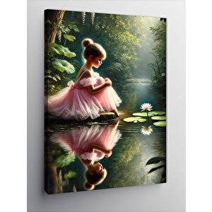 Kanvas Tablo Gölette Balerin Kız 70x100 cm