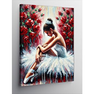 Kanvas Tablo Balerin Ve Çiçekler 50x70 cm