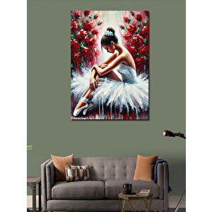 Kanvas Tablo Balerin Ve Çiçekler 50x70 cm