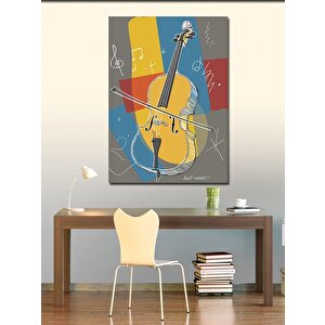 Kanvas Tablo Gitar Ve Müzik Sembolü 50x70 cm